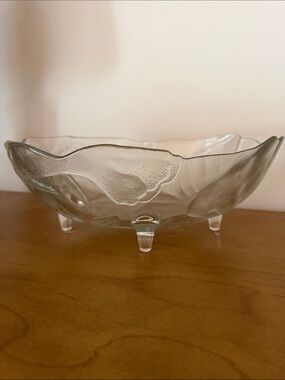 Vintage Libbey Glass "A-La-Carte Jasmine" Oval Footed Centerpiece Bowl